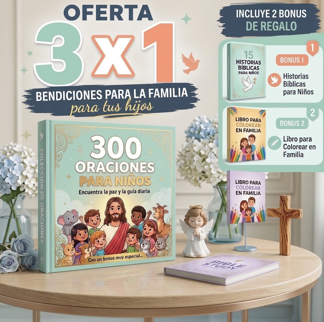 3x1 Oraciones para niños + 2 bonus de regalo